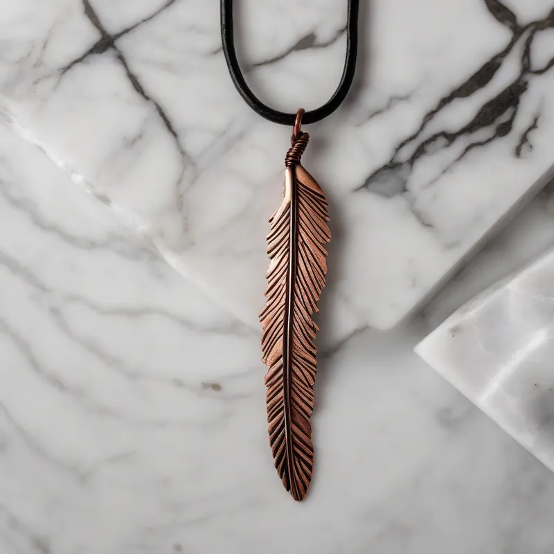 Copper Feather Pendant