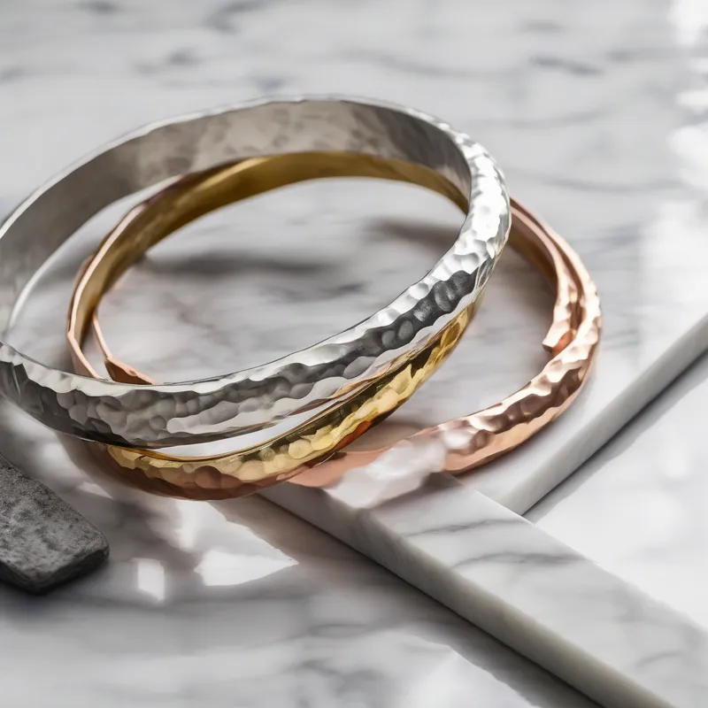 Hammered Bangle Set