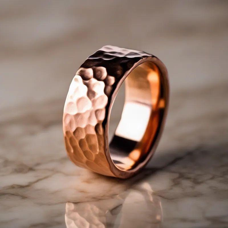 Hammered Copper Statement Ring